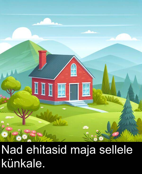 künkale: Nad ehitasid maja sellele künkale.