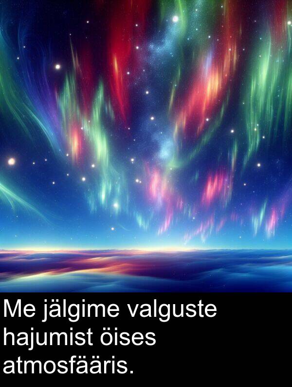 hajumist: Me jälgime valguste hajumist öises atmosfääris.