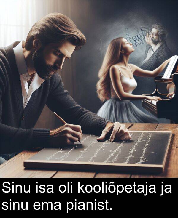 kooliõpetaja: Sinu isa oli kooliõpetaja ja sinu ema pianist.