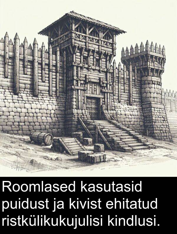 kivist: Roomlased kasutasid puidust ja kivist ehitatud ristkülikukujulisi kindlusi.