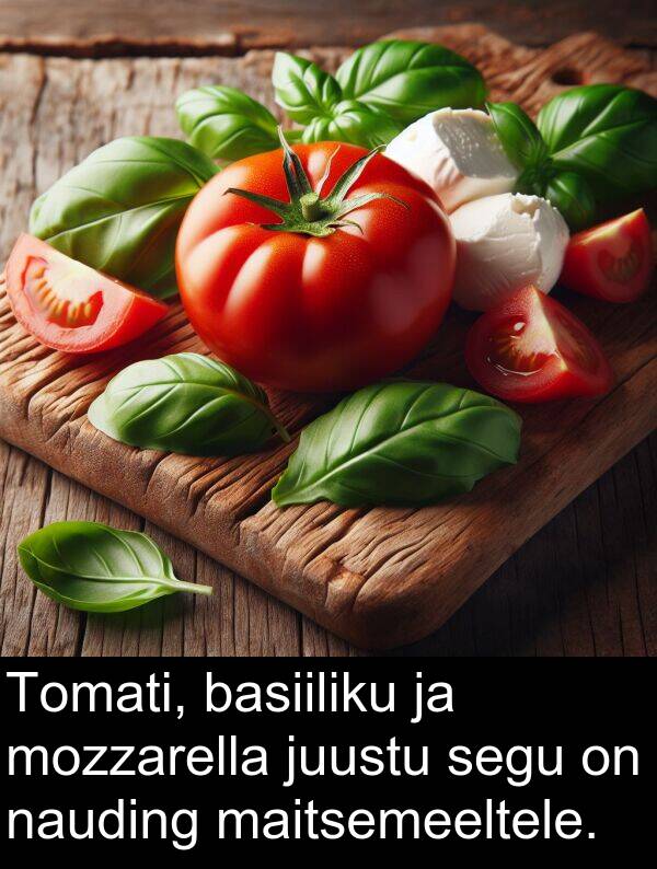 juustu: Tomati, basiiliku ja mozzarella juustu segu on nauding maitsemeeltele.