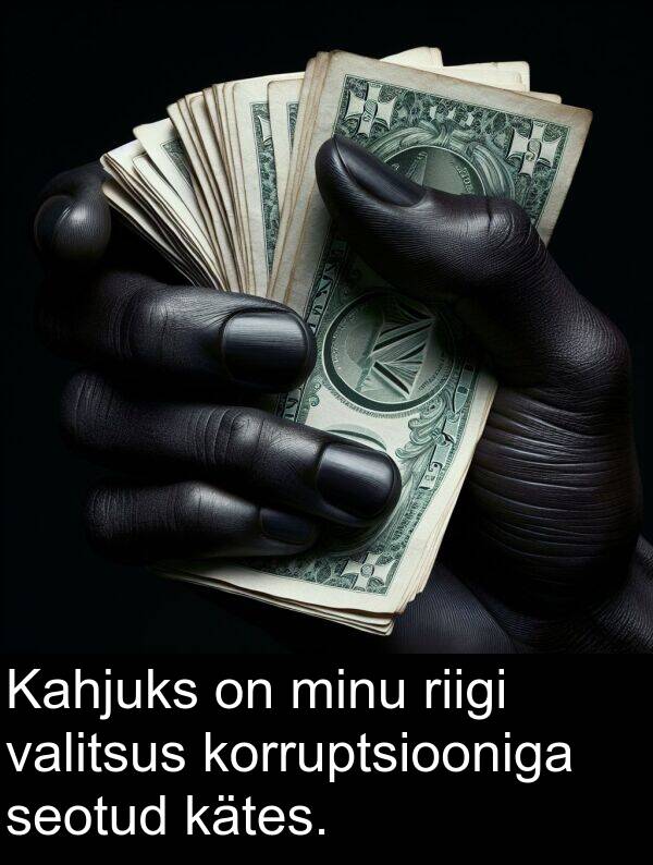 korruptsiooniga: Kahjuks on minu riigi valitsus korruptsiooniga seotud kätes.
