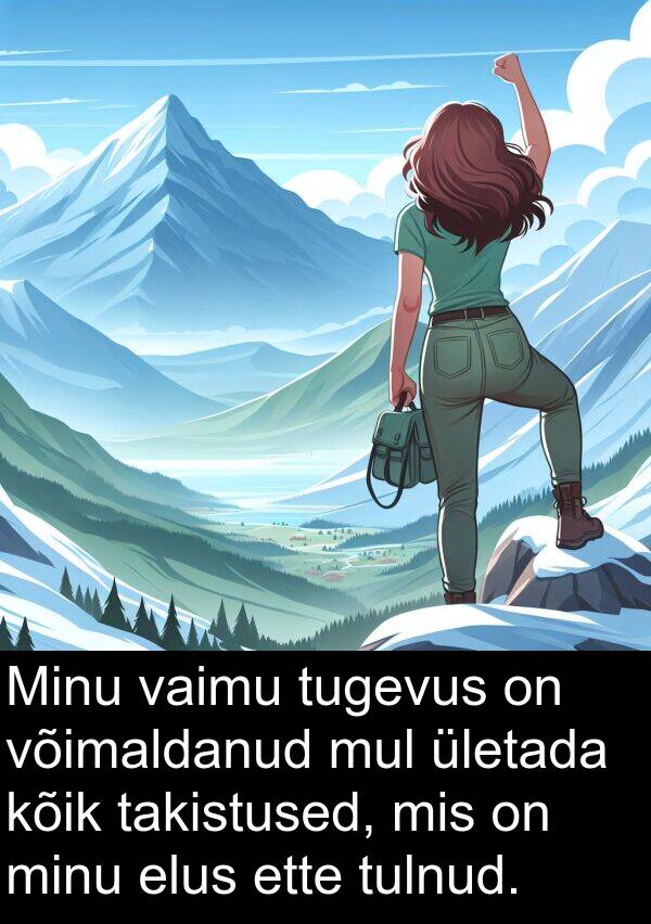 ette: Minu vaimu tugevus on võimaldanud mul ületada kõik takistused, mis on minu elus ette tulnud.