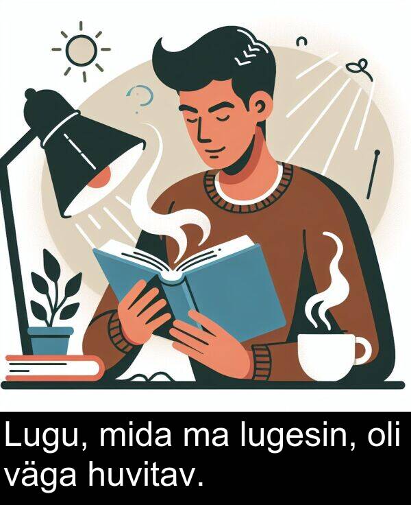 mida: Lugu, mida ma lugesin, oli väga huvitav.