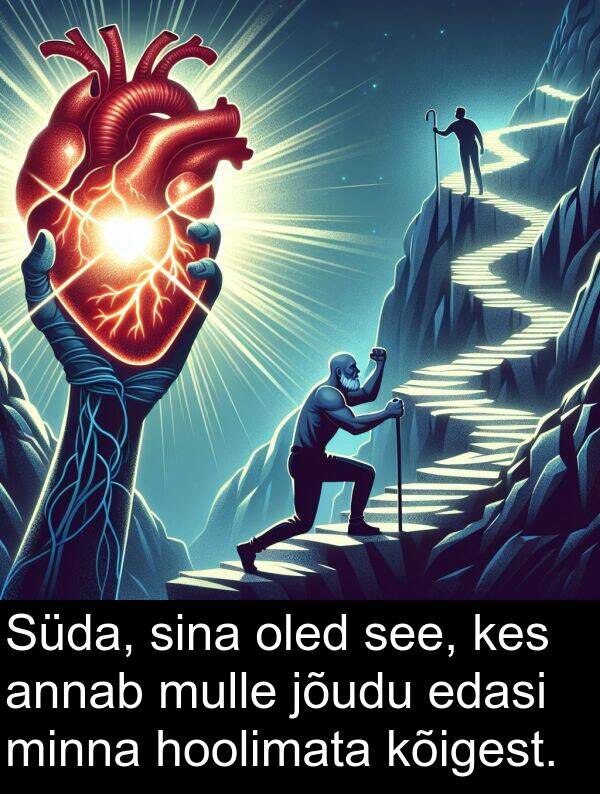 jõudu: Süda, sina oled see, kes annab mulle jõudu edasi minna hoolimata kõigest.