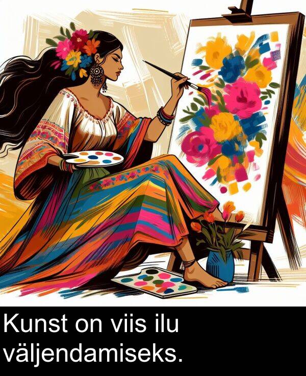 väljendamiseks: Kunst on viis ilu väljendamiseks.