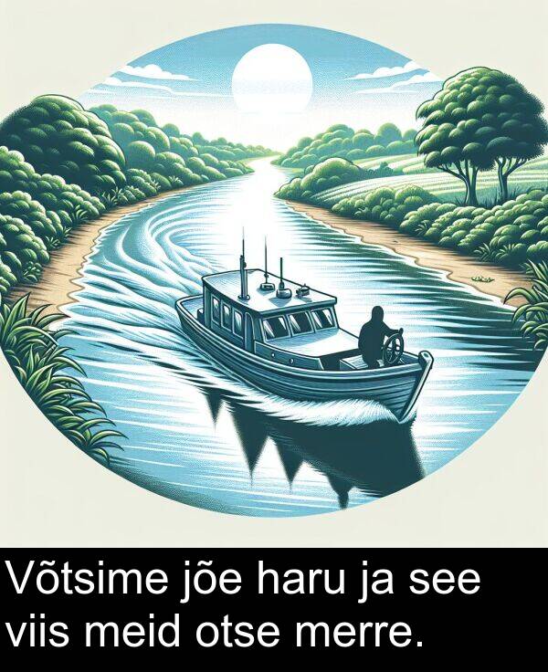 merre: Võtsime jõe haru ja see viis meid otse merre.