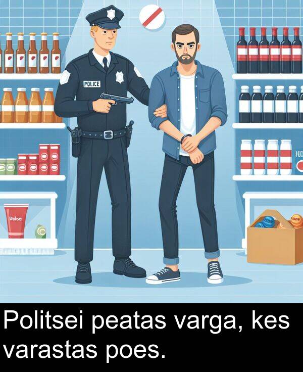 poes: Politsei peatas varga, kes varastas poes.