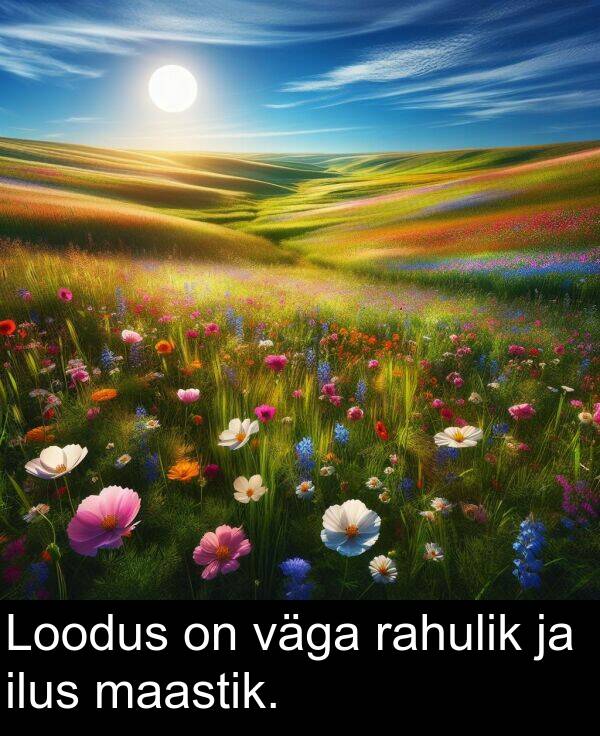 maastik: Loodus on väga rahulik ja ilus maastik.