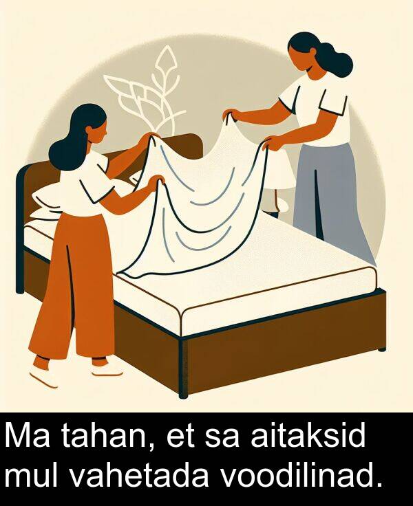 mul: Ma tahan, et sa aitaksid mul vahetada voodilinad.