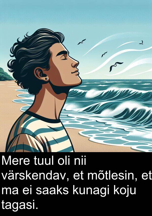 värskendav: Mere tuul oli nii värskendav, et mõtlesin, et ma ei saaks kunagi koju tagasi.