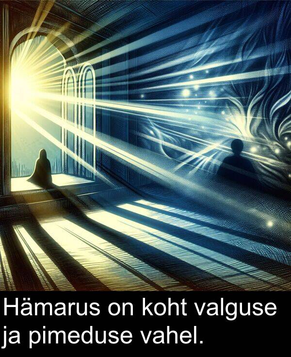 koht: Hämarus on koht valguse ja pimeduse vahel.
