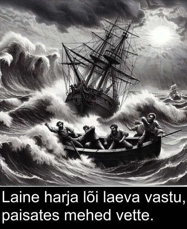 paisates: Laine harja lõi laeva vastu, paisates mehed vette.