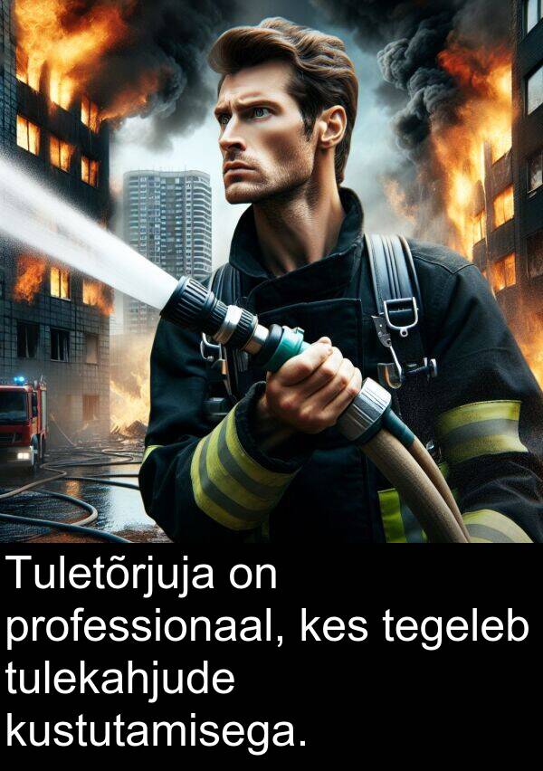 tulekahjude: Tuletõrjuja on professionaal, kes tegeleb tulekahjude kustutamisega.