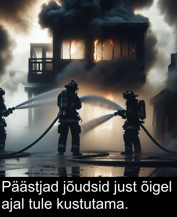 kustutama: Päästjad jõudsid just õigel ajal tule kustutama.