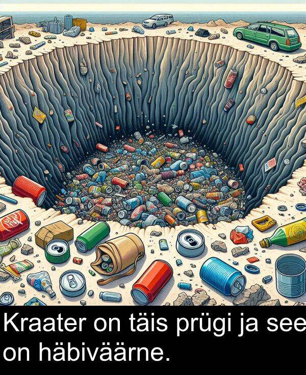 häbiväärne: Kraater on täis prügi ja see on häbiväärne.