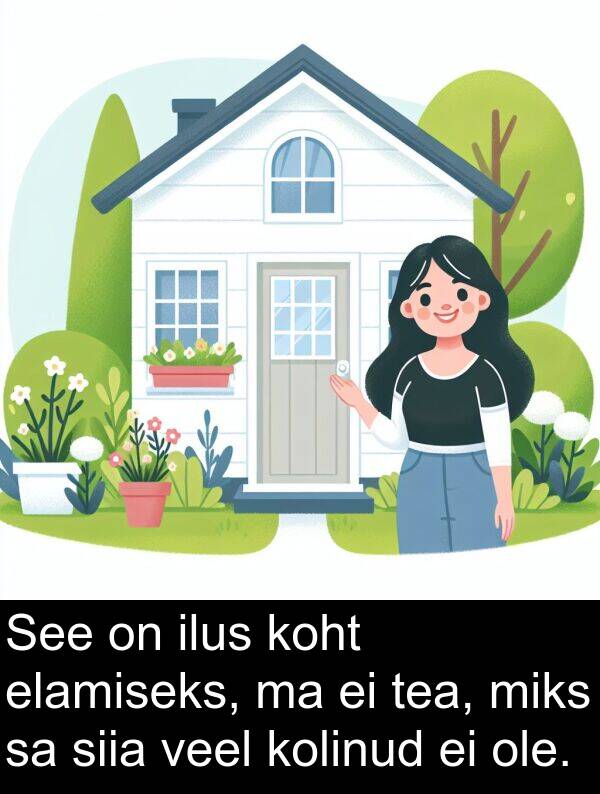 miks: See on ilus koht elamiseks, ma ei tea, miks sa siia veel kolinud ei ole.