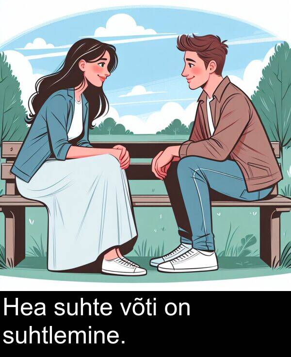 suhtlemine: Hea suhte võti on suhtlemine.