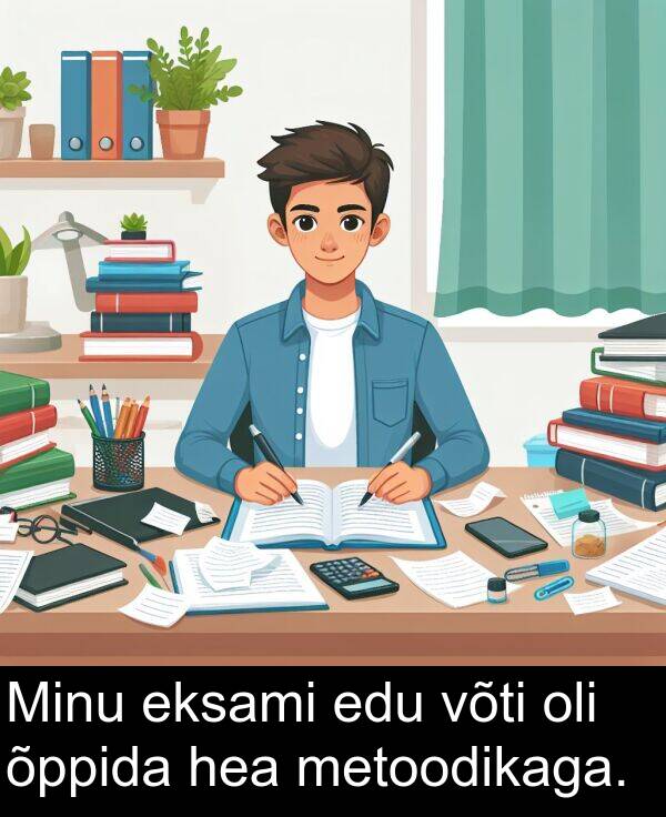 võti: Minu eksami edu võti oli õppida hea metoodikaga.