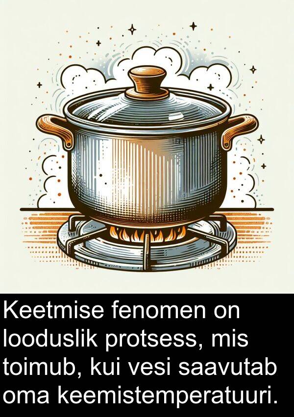 fenomen: Keetmise fenomen on looduslik protsess, mis toimub, kui vesi saavutab oma keemistemperatuuri.