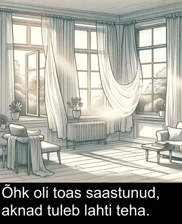 toas: Õhk oli toas saastunud, aknad tuleb lahti teha.
