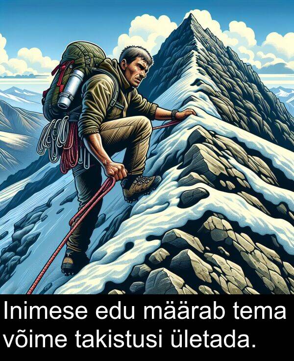 määrab: Inimese edu määrab tema võime takistusi ületada.