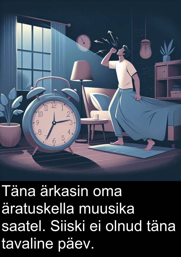 muusika: Täna ärkasin oma äratuskella muusika saatel. Siiski ei olnud täna tavaline päev.