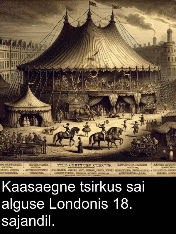 tsirkus: Kaasaegne tsirkus sai alguse Londonis 18. sajandil.