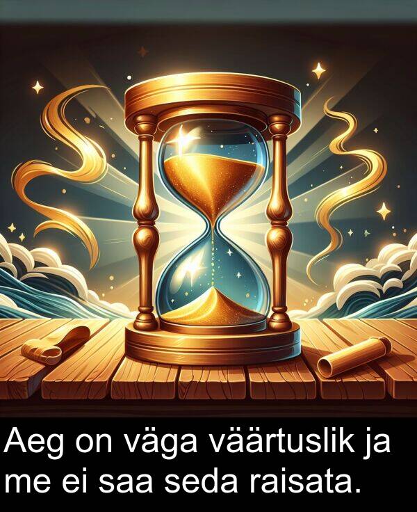 väärtuslik: Aeg on väga väärtuslik ja me ei saa seda raisata.