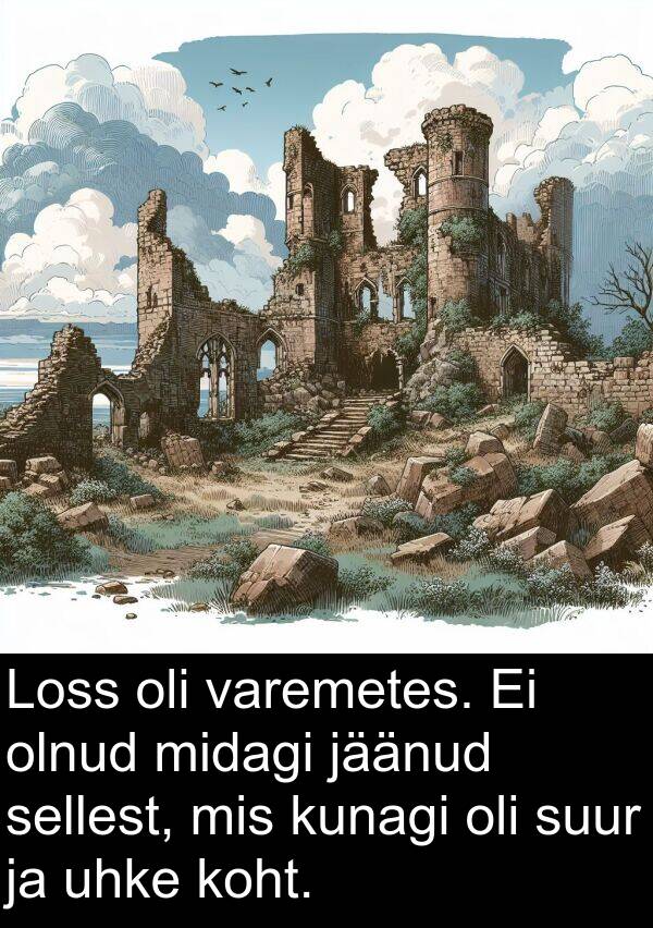 kunagi: Loss oli varemetes. Ei olnud midagi jäänud sellest, mis kunagi oli suur ja uhke koht.