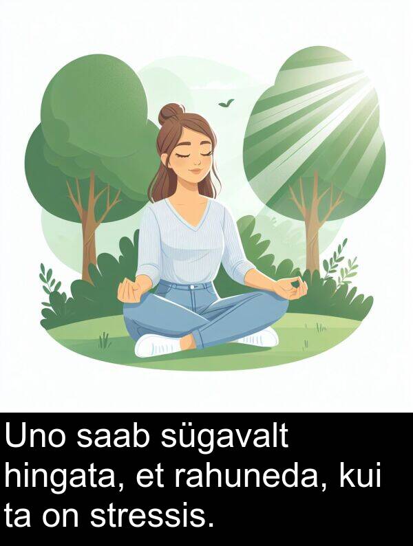 rahuneda: Uno saab sügavalt hingata, et rahuneda, kui ta on stressis.