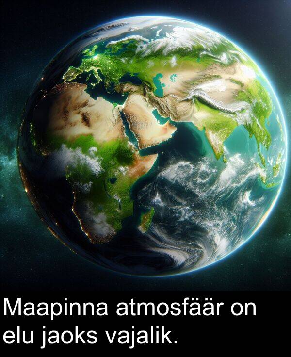 elu: Maapinna atmosfäär on elu jaoks vajalik.