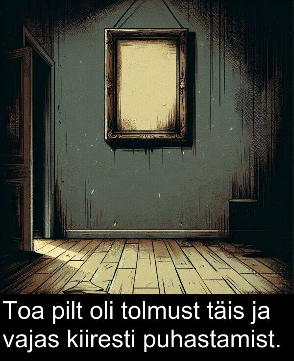 tolmust: Toa pilt oli tolmust täis ja vajas kiiresti puhastamist.