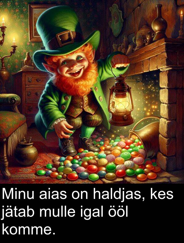 haldjas: Minu aias on haldjas, kes jätab mulle igal ööl komme.