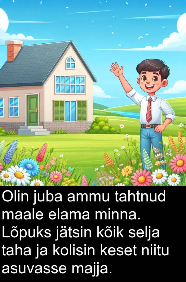 kolisin: Olin juba ammu tahtnud maale elama minna. Lõpuks jätsin kõik selja taha ja kolisin keset niitu asuvasse majja.