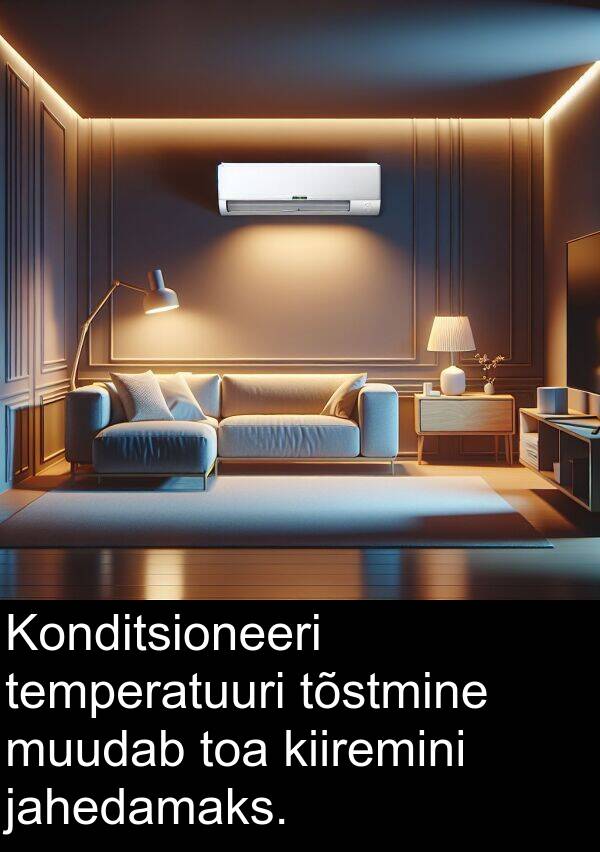 jahedamaks: Konditsioneeri temperatuuri tõstmine muudab toa kiiremini jahedamaks.
