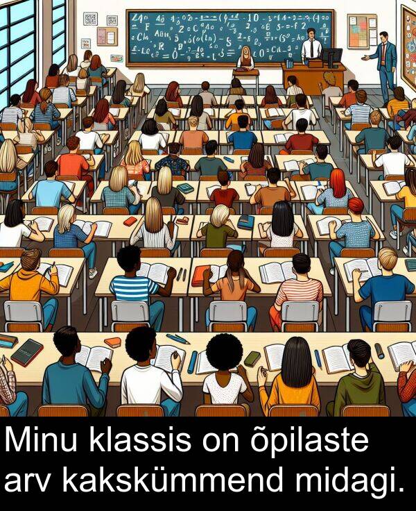 klassis: Minu klassis on õpilaste arv kakskümmend midagi.