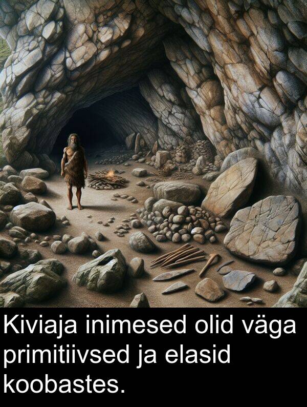 elasid: Kiviaja inimesed olid väga primitiivsed ja elasid koobastes.