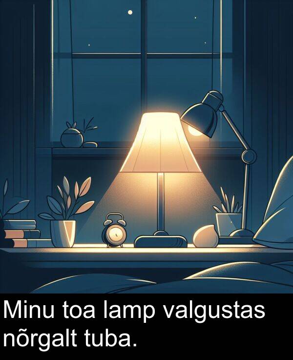 tuba: Minu toa lamp valgustas nõrgalt tuba.