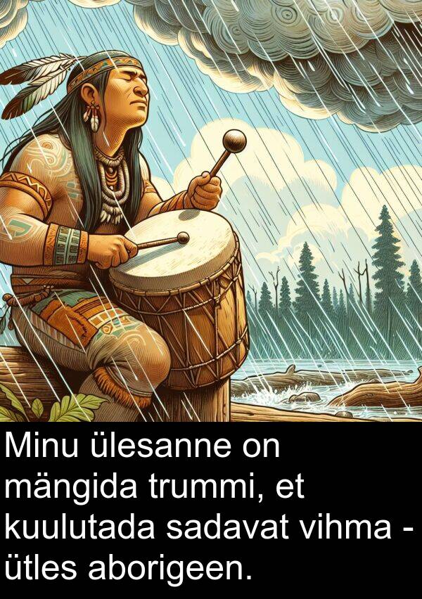sadavat: Minu ülesanne on mängida trummi, et kuulutada sadavat vihma - ütles aborigeen.