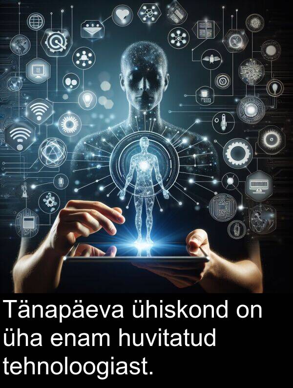 huvitatud: Tänapäeva ühiskond on üha enam huvitatud tehnoloogiast.