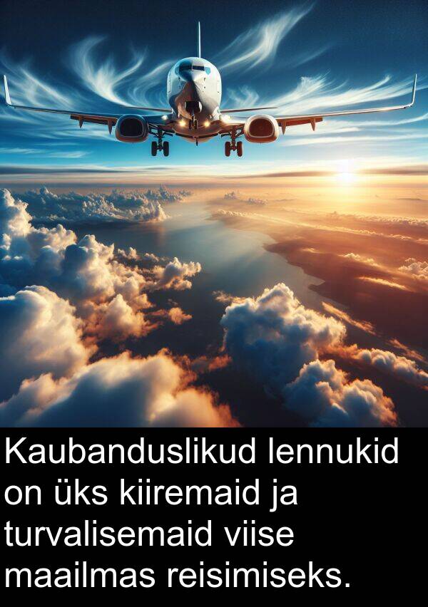 reisimiseks: Kaubanduslikud lennukid on üks kiiremaid ja turvalisemaid viise maailmas reisimiseks.