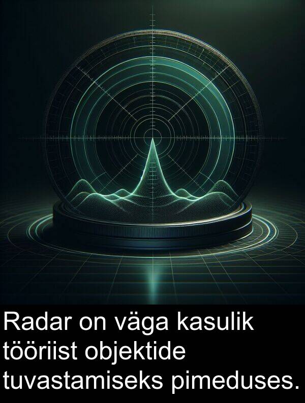 tuvastamiseks: Radar on väga kasulik tööriist objektide tuvastamiseks pimeduses.