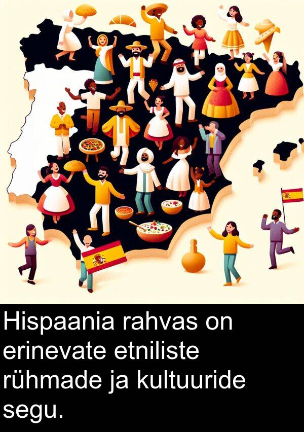erinevate: Hispaania rahvas on erinevate etniliste rühmade ja kultuuride segu.