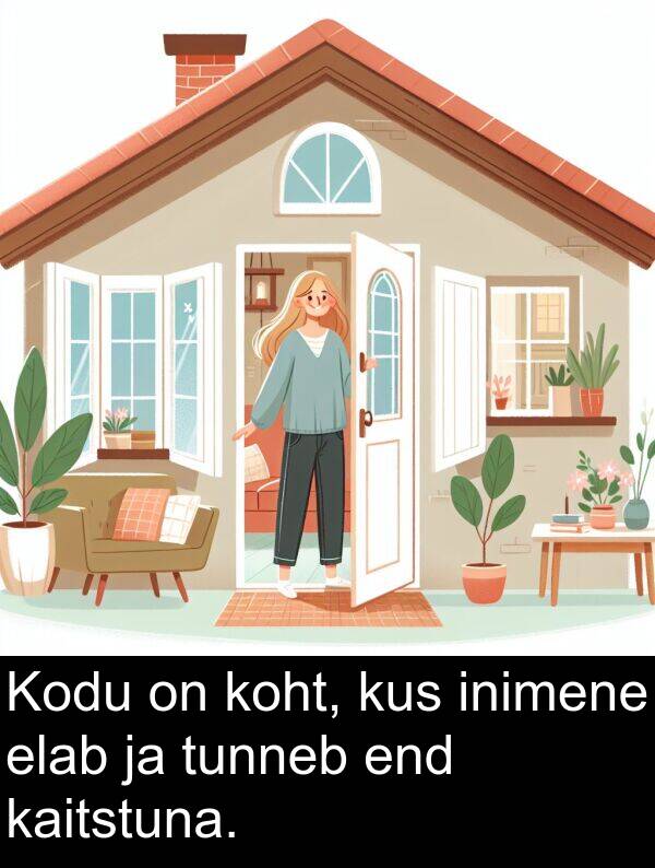 kus: Kodu on koht, kus inimene elab ja tunneb end kaitstuna.