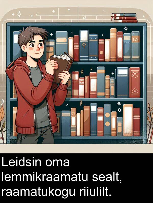 riiulilt: Leidsin oma lemmikraamatu sealt, raamatukogu riiulilt.