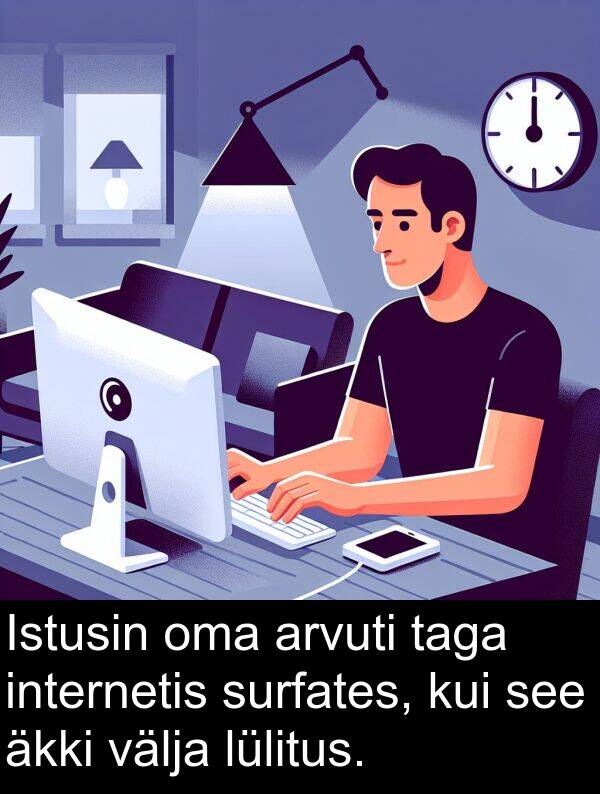 välja: Istusin oma arvuti taga internetis surfates, kui see äkki välja lülitus.