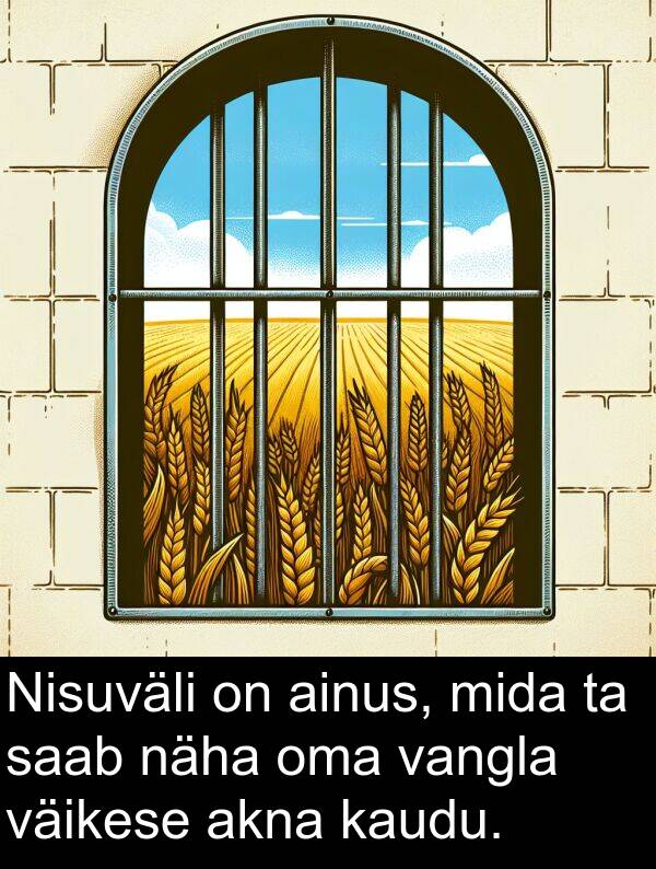 väikese: Nisuväli on ainus, mida ta saab näha oma vangla väikese akna kaudu.