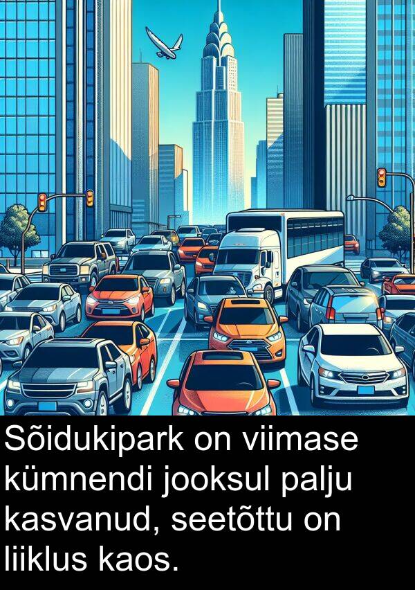 kümnendi: Sõidukipark on viimase kümnendi jooksul palju kasvanud, seetõttu on liiklus kaos.