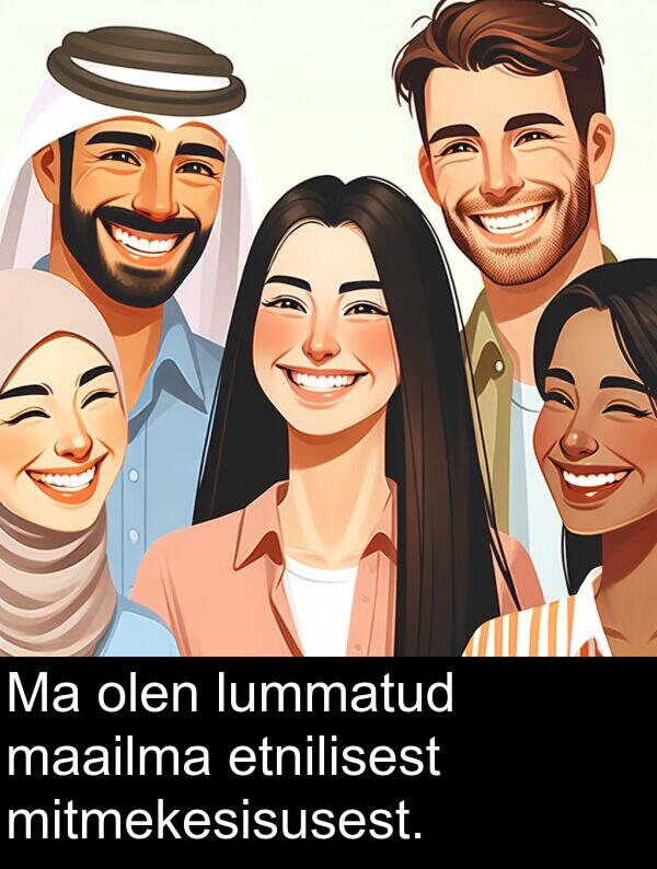 etnilisest: Ma olen lummatud maailma etnilisest mitmekesisusest.